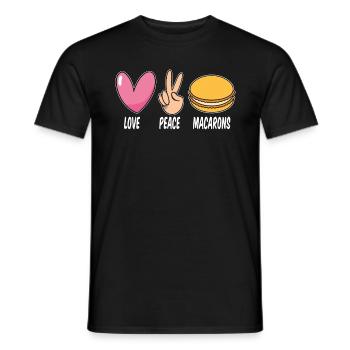 Macaron Love Peace Macaron Artfully Baking Sweets - Men's T-Shirt - black - Front - AI Model Male 178 light (178cm)