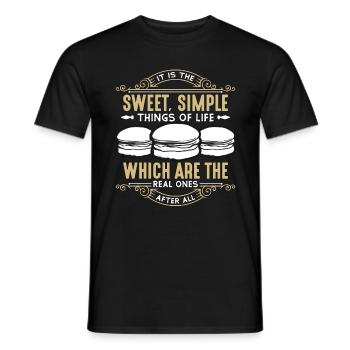 Macaron It Is The Sweet Simple Things Artfully - Men's T-Shirt - black - Front - AI Model Male 178 light (178cm)