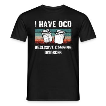 Mise en conserve J’ai un TOC obsessionnel rétro conservation des aliments - T-shirt homme - noir - Devant - AI Model Male 178 light (178cm)