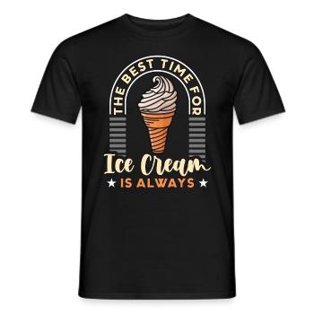 Crème glacée Le meilleur moment pour la crème glacée Glace sucrée - T-shirt homme - noir - Devant - AI Model Male 178 light (178cm)