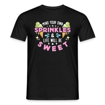 Ice Cream Mind Your Own Sprinkles Frozen Fruit - Men's T-Shirt - black - Front - AI Model Male 178 light (178cm)