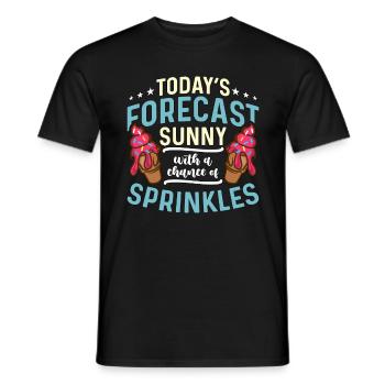 Crème glacée Prévisions d’aujourd’hui ensoleillées avec une portion molle - T-shirt homme - noir - Devant - AI Model Male 178 light (178cm)