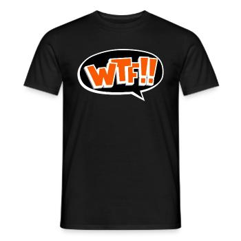Funny WTF What the fuck gift - Men's T-Shirt - black - Front - AI Model Male 178 light (178cm)
