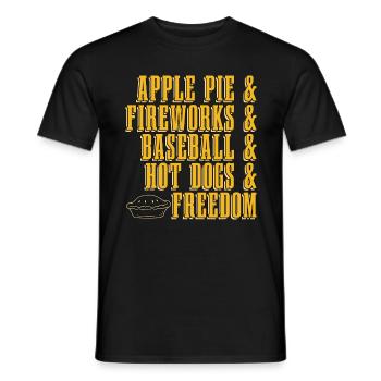 Tarte aux pommes & feux d’artifice & pâtisseries boulangère Pomme Fruit - T-shirt homme - noir - Devant - AI Model Male 178 light (178cm)