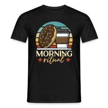 Coffee & Doughnuts Morning Ritual Coffee Doughnut - Männer T-Shirt - Schwarz - Vorne - AI Model Male 178 light (178cm)
