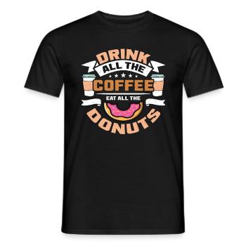 Café et beignets Buvez toute la caféine de café - T-shirt homme - noir - Devant - AI Model Male 178 light (178cm)