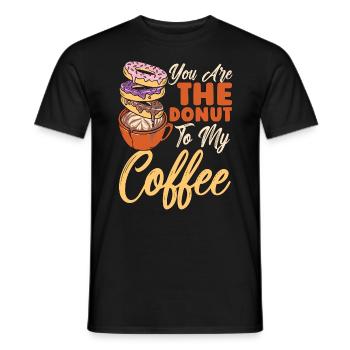 Café et beignets que vous êtes le beignet au petit-déjeuner - T-shirt homme - noir - Devant - AI Model Male 178 light (178cm)