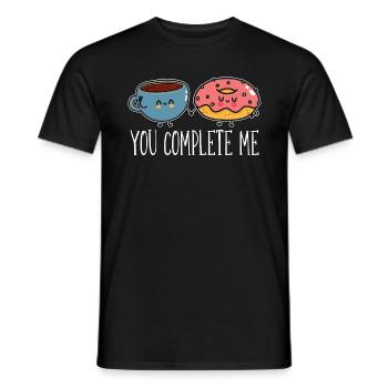Café et beignets You Complete Me Coffee Bean - T-shirt homme - noir - Devant - AI Model Male 178 light (178cm)