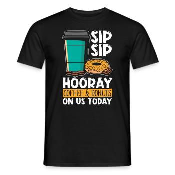 Coffee & Doughnuts Sip Sip Hooray Coffee Bean - Männer T-Shirt - Schwarz - Vorne - AI Model Male 178 light (178cm)