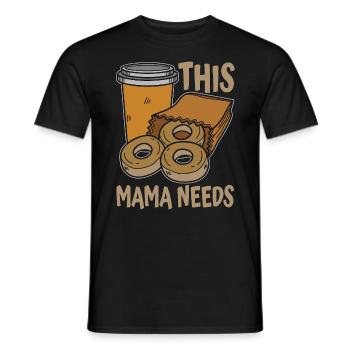 Coffee & Doughnuts This Mama Needs Coffee Lover - Männer T-Shirt - Schwarz - Vorne - AI Model Male 178 light (178cm)