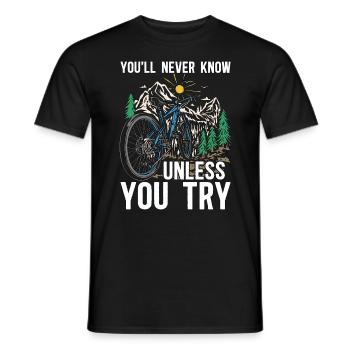 Bicycle You'll Never Know Unless Bicycling Cyclist - Men's T-Shirt - black - Front - AI Model Male 178 light (178cm)