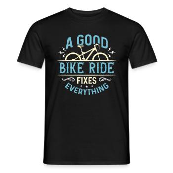 Bicycle A Good Bike Ride Fixes Road Bike Cyclist - Men's T-Shirt - black - Front - AI Model Male 178 light (178cm)