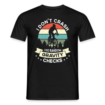 Bicycle I Don't Crash I Do Retro Bicycling Cyclist - Men's T-Shirt - black - Front - AI Model Male 178 light (178cm)