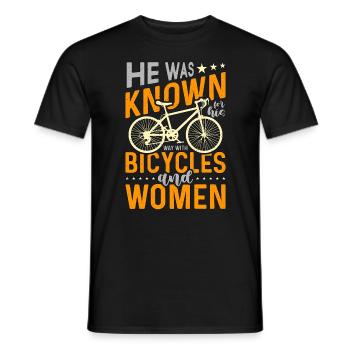 Bicycle He Was Known For His Mountain Bike Cyclist - Männer T-Shirt - Schwarz - Vorne - AI Model Male 178 light (178cm)