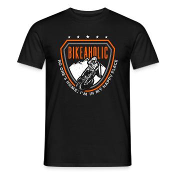 Bicycle Bikeaholic No One's Home Road Bike Cyclist - Männer T-Shirt - Schwarz - Vorne - AI Model Male 178 light (178cm)