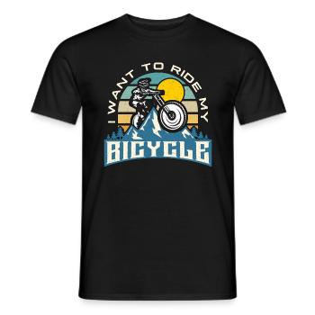 Bicycle I Want To Ride My Bicycle Cycling Cyclist - Men's T-Shirt - black - Front - AI Model Male 178 light (178cm)