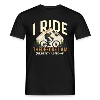 Vélo Je roule donc je suis en forme cycliste cycliste - T-shirt homme - noir - Devant - AI Model Male 178 light (178cm)