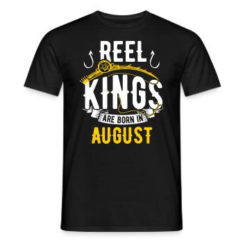 Les rois de la bobine sont nés en août anniversaire de pêche - T-shirt homme - noir - Devant - AI Model Male 178 light (178cm)