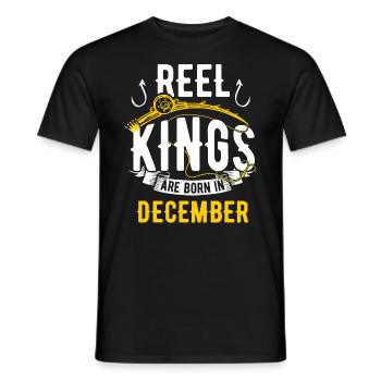 Les rois de la bobine sont nés à l’anniversaire de pêche de Dezember - T-shirt homme - noir - Devant - AI Model Male 178 light (178cm)