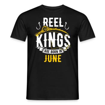 Les rois de la bobine sont nés en juin Anniversaire de pêche - T-shirt homme - noir - Devant - AI Model Male 178 light (178cm)