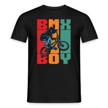 BMX Racing BMX Boy Retro Loves Bicyclette Cyclist - Männer T-Shirt - Schwarz - Vorne - AI Model Male 178 light (178cm)
