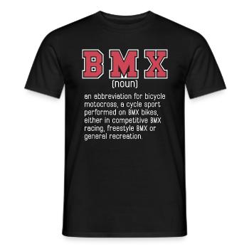 BMX Racing BMX Une abréviation pour course cycliste - T-shirt homme - noir - Devant - AI Model Male 178 light (178cm)