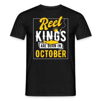 Les rois de l’anniversaire de la pêche sont nés en octobre - T-shirt homme - noir - Devant - AI Model Male 178 light (178cm)