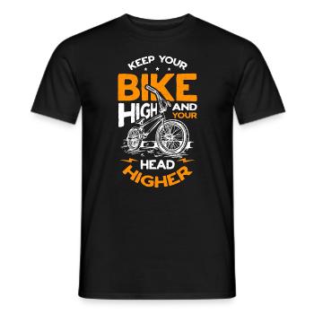 BMX Racing Keep Your Bike High Cycling BMX Rider - Männer T-Shirt - Schwarz - Vorne - AI Model Male 178 light (178cm)