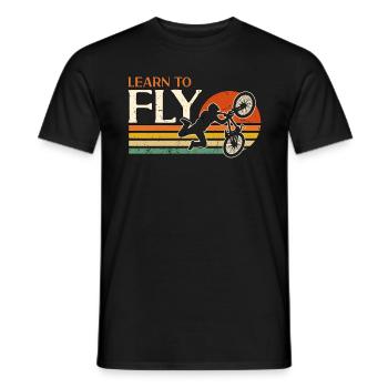 BMX Racing Learn To Fly Retro Bicycle BMX Rider - Männer T-Shirt - Schwarz - Vorne - AI Model Male 178 light (178cm)
