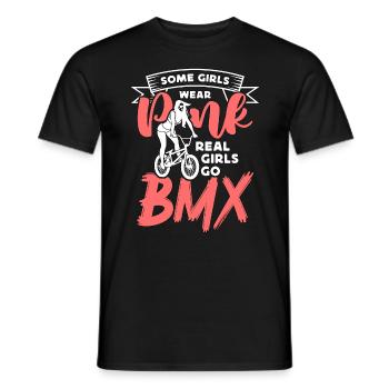 BMX Racing Some Girls Wear Pink Bicycle BMX Rider - Männer T-Shirt - Schwarz - Vorne - AI Model Male 178 light (178cm)
