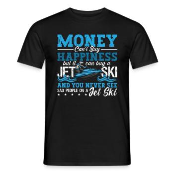 Jet Skiing Money Can't Buy Happiness Water Sports - Men's T-Shirt - black - Front - AI Model Male 178 light (178cm)