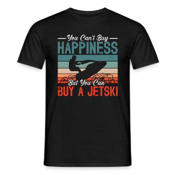 Jet Skiing You Can't Buy Happiness Retro Jet Skis - Men's T-Shirt - black - Front - AI Model Male 178 light (178cm)