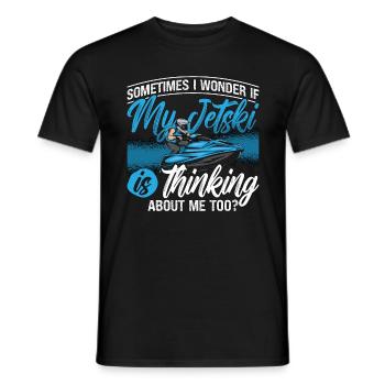 Jet Skiing Sometimes I Wonder Watercraft Jet Skier - Men's T-Shirt - black - Front - AI Model Male 178 light (178cm)