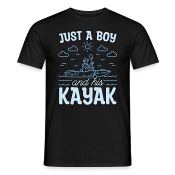 Kayaking Just A Boy And His Canoeing Kayak Lover - Men's T-Shirt - black - Front - AI Model Male 178 light (178cm)