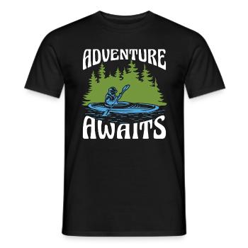 L’aventure en kayak attend l’amateur de kayak de pédalo - T-shirt homme - noir - Devant - AI Model Male 178 light (178cm)