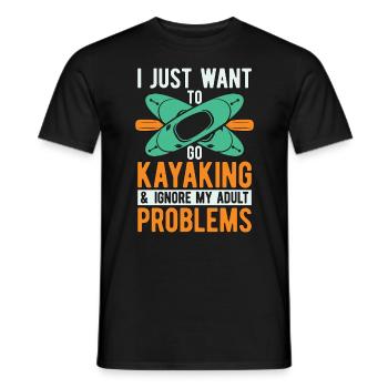 Kayaking I Just Want To Go Water Sport Kayak Lover - Männer T-Shirt - Schwarz - Vorne - AI Model Male 178 light (178cm)