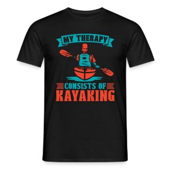 Kayaking My Therapy Consist Of Rowing Kayak Lover - Men's T-Shirt - black - Front - AI Model Male 178 light (178cm)