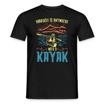 Kayaking Paradise est partout Canoë Kayak Lamateur - T-shirt homme - noir - Devant - AI Model Male 178 light (178cm)