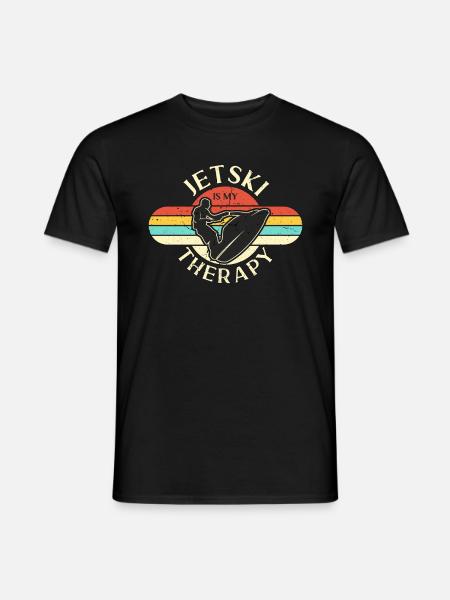 Jet Skiing Jet Ski Therapy Retro Loves Motor Boat - Men's T-Shirt - black