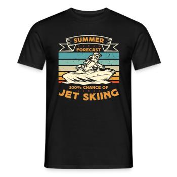 Jet Skiing Summer Forecast 100% Chance Watercraft - Men's T-Shirt - black - Front - AI Model Male 178 light (178cm)