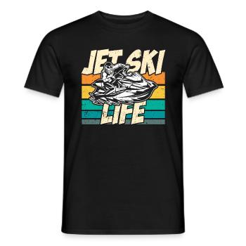 Jet Skiing Jet Ski Life Retro Watercraft Jet Skis - Men's T-Shirt - black - Front - AI Model Male 178 light (178cm)