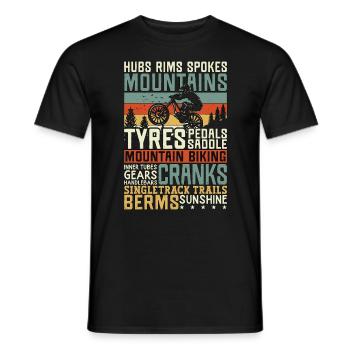 Mountain Bike Hubs Rims Spokers Racing Cyclist - Men's T-Shirt - black - Front - AI Model Male 178 light (178cm)