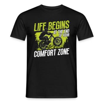 Mountain Bike Life Begins At The End Loves Bicycle - Men's T-Shirt - black - Front - AI Model Male 178 light (178cm)