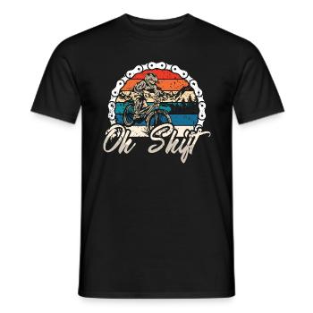 Mountain Bike Oh Shift Retro Cycling Bike Racer - Männer T-Shirt - Schwarz - Vorne - AI Model Male 178 light (178cm)