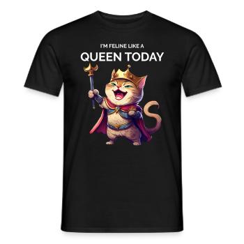 Cat Dad Cartoon Katze lacht - Männer T-Shirt - Schwarz - Vorne - AI Model Male 178 light (178cm)
