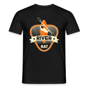 Rafting River Rat White Water Rafting Water Sports - Men's T-Shirt - black - Front - AI Model Male 178 light (178cm)