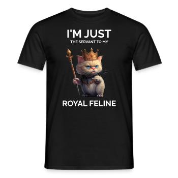 Je suis juste le serviteur drôle de chat royal - T-shirt homme - noir - Devant - AI Model Male 178 light (178cm)