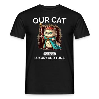 Cat Mom Dad Cut Royal Cat - Men's T-Shirt - black - Front - AI Model Male 178 light (178cm)