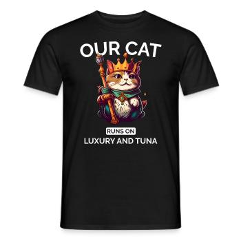Katze Mama Papa Süßer Katzenliebhaber - Männer T-Shirt - Schwarz - Vorne - AI Model Male 178 light (178cm)