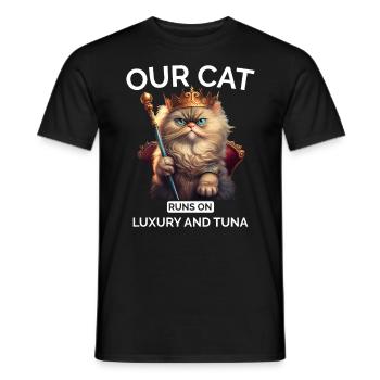 Katze Mama Papa Königin Katzenliebhaber - Männer T-Shirt - Schwarz - Vorne - AI Model Male 178 light (178cm)